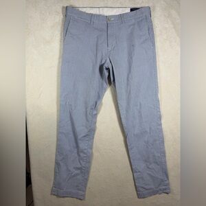 Polo Ralph Lauren 34W 32L Seersucker Stripe Light Blue The Perfect Chino